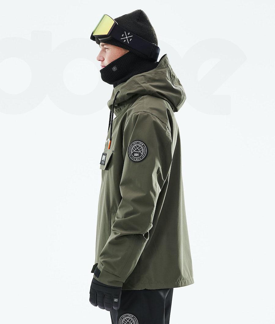 Olive / Green Men's Dope Blizzard 2021 Snowboard Jackets | AURW2777