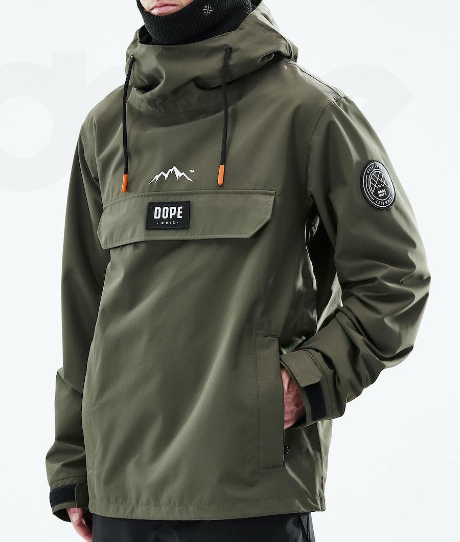 Olive / Green Men's Dope Blizzard 2021 Snowboard Jackets | AURW2777