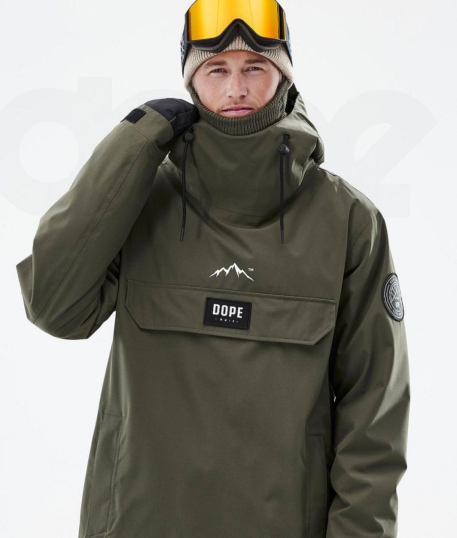 Olive / Green Men's Dope Blizzard Ski Jackets | AUHK2907