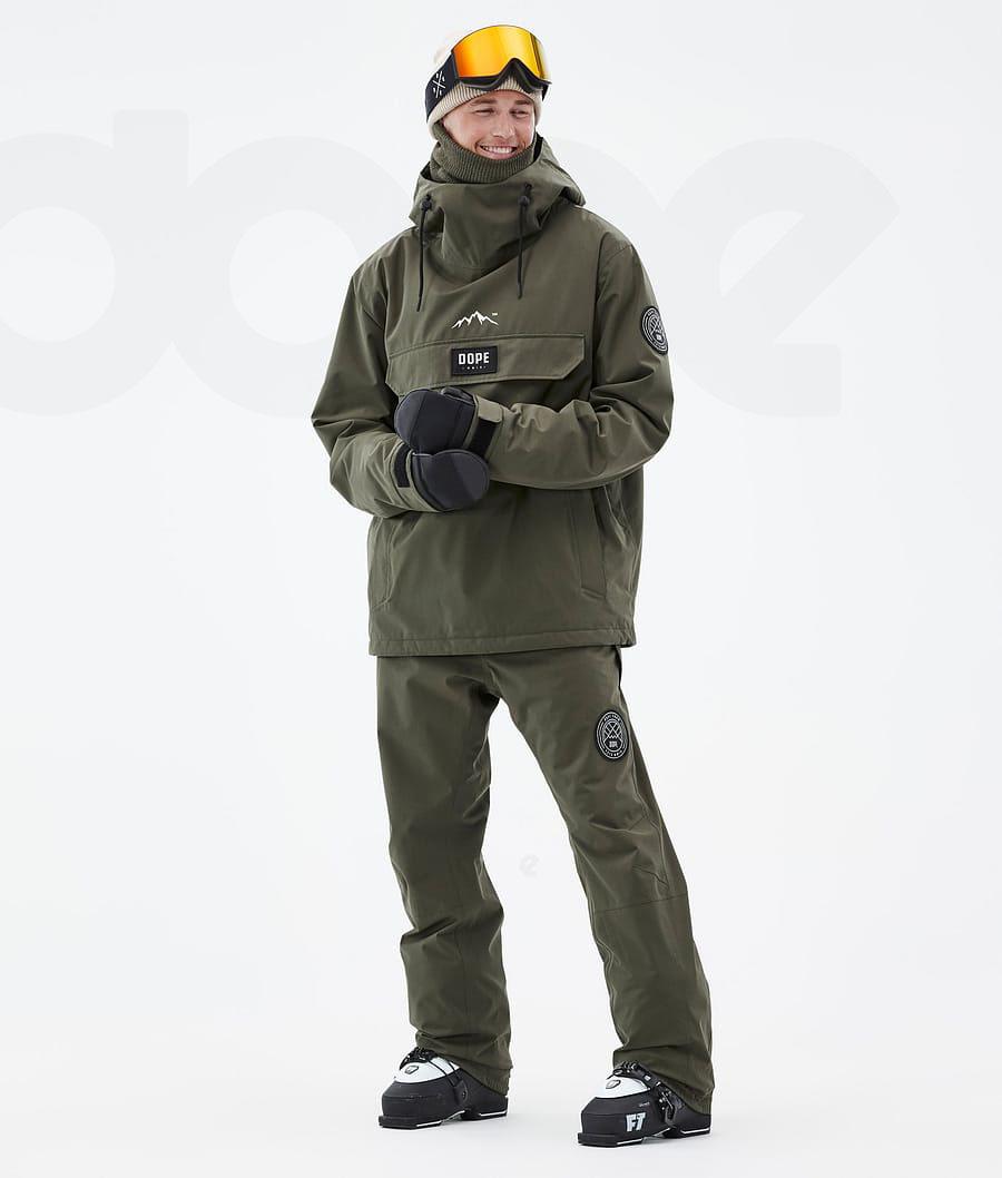 Olive / Green Men's Dope Blizzard Ski Jackets | AUHK2907