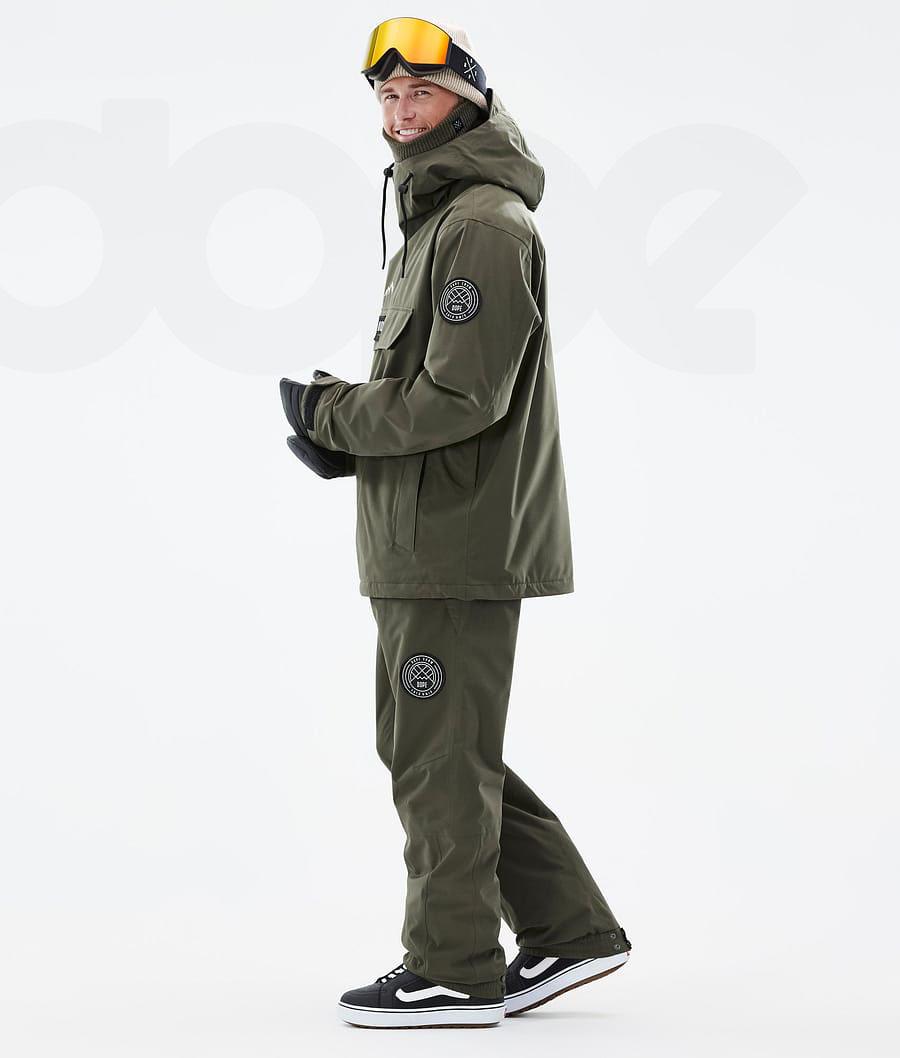 Olive / Green Men's Dope Blizzard Snowboard Jackets | AUIS2773