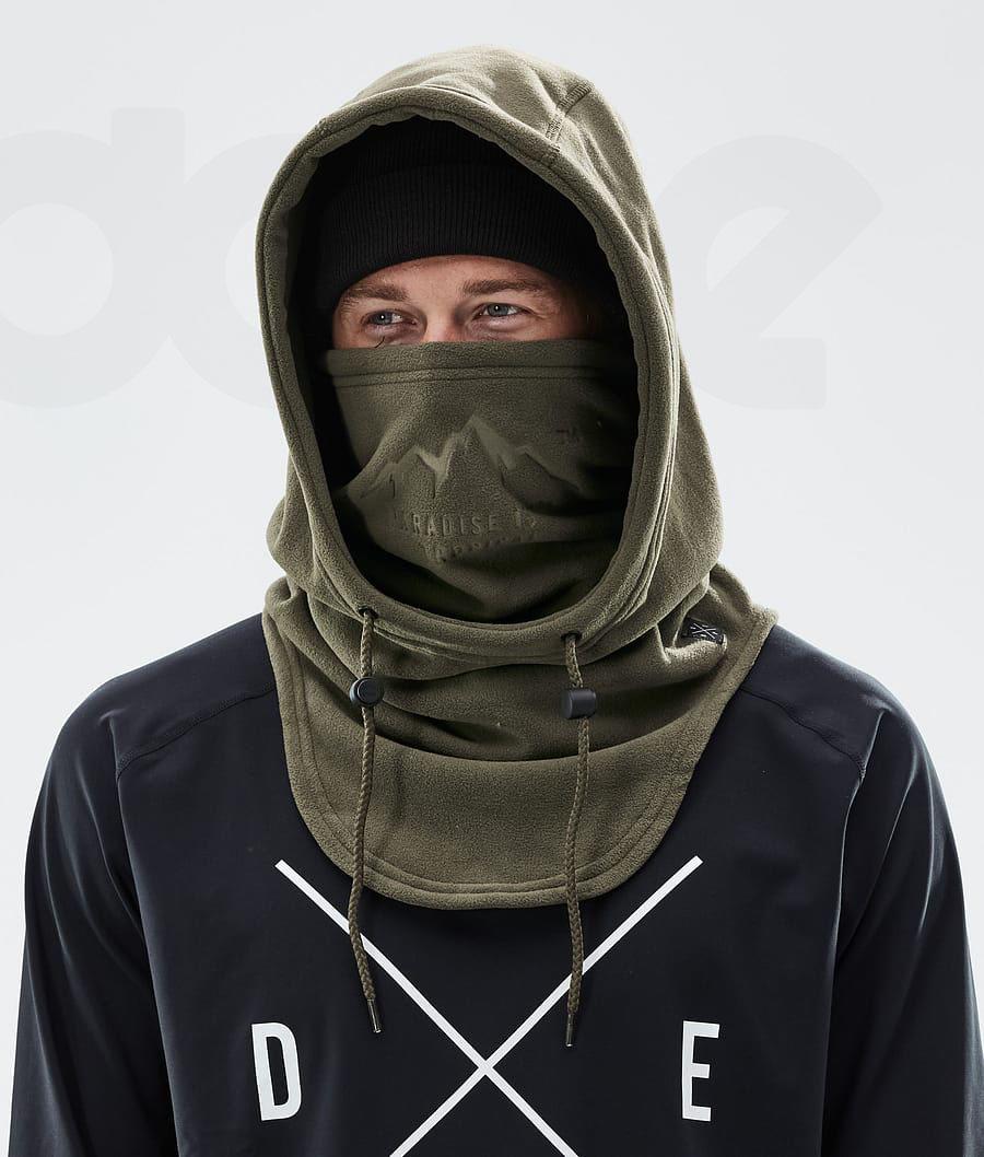 Olive / Green Men's Dope Cozy Hood II Face Masks | AUIS3146