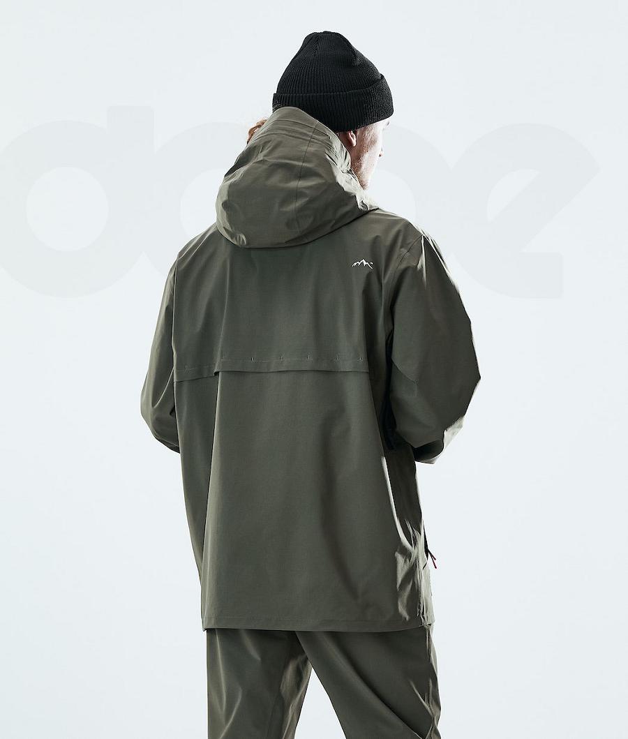 Olive / Green Men's Dope Drizzard Outdoor Jackets | AUDN2697