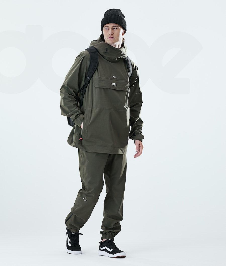 Olive / Green Men's Dope Drizzard Outdoor Jackets | AUDN2697