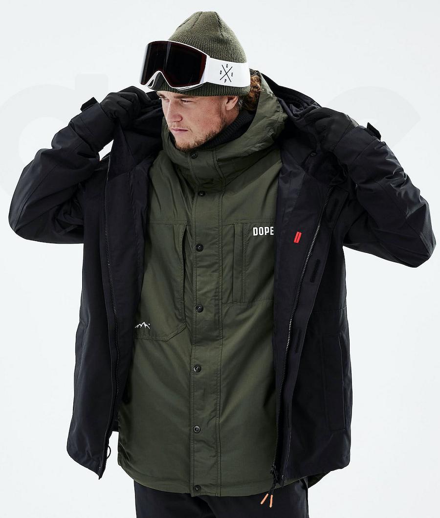 Olive / Green Men's Dope Insulated Snowboard Jackets | AURW2795