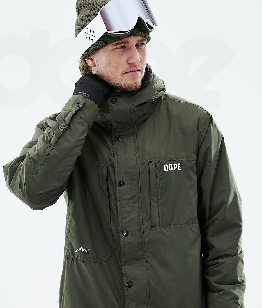 Olive / Green Men's Dope Insulated Snowboard Jackets | AURW2795