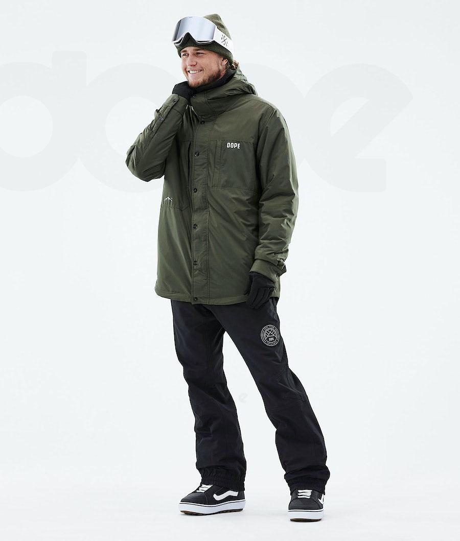 Olive / Green Men's Dope Insulated Snowboard Jackets | AURW2795