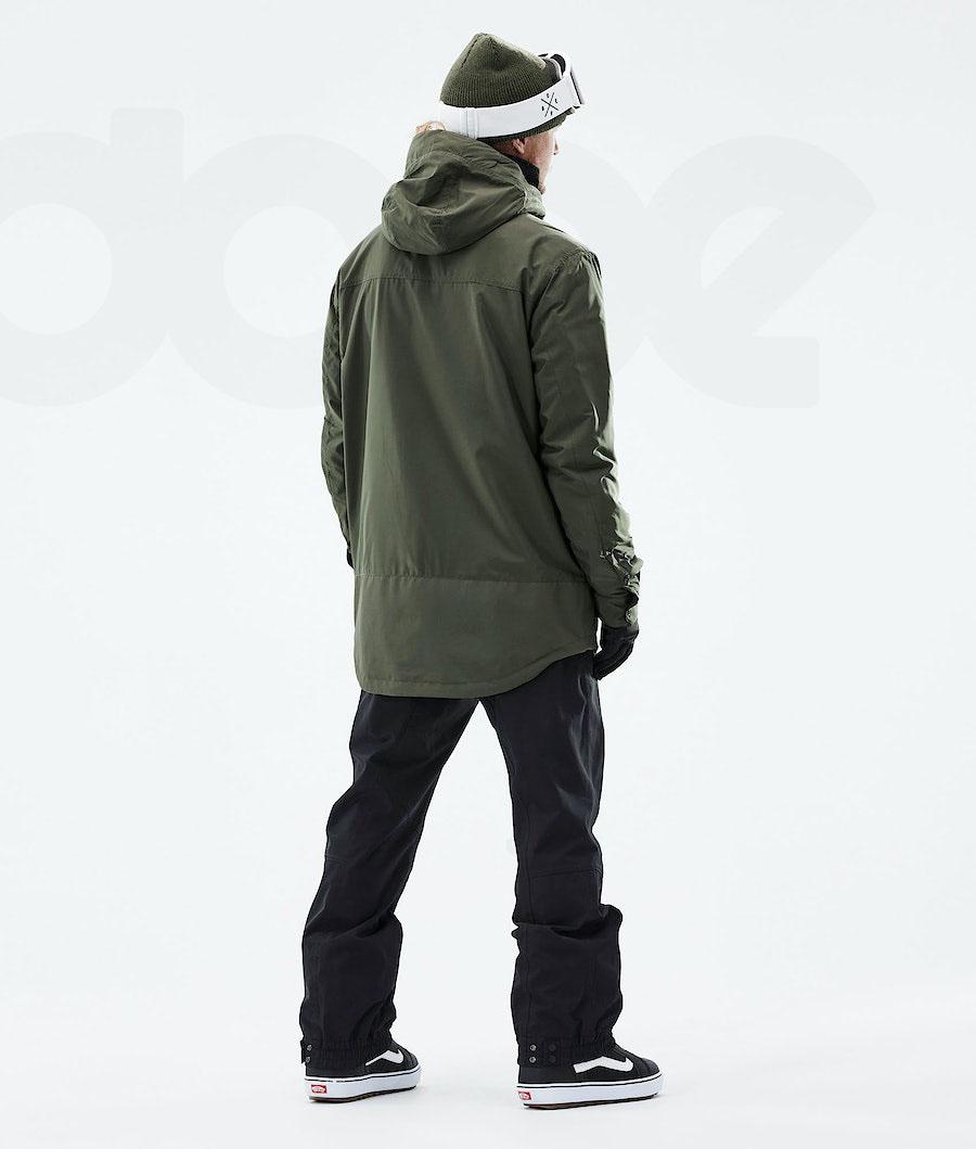 Olive / Green Men's Dope Insulated Snowboard Jackets | AURW2795