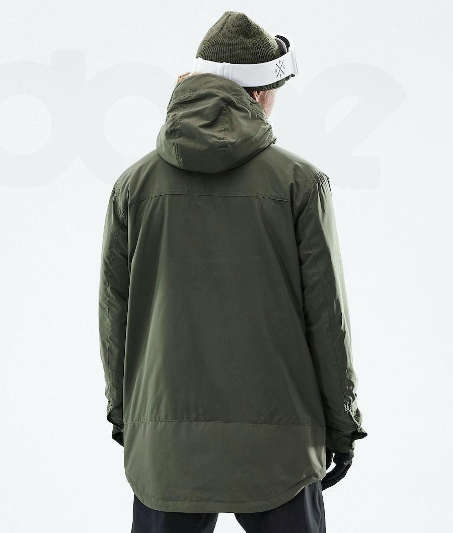 Olive / Green Men's Dope Insulated Snowboard Jackets | AURW2795