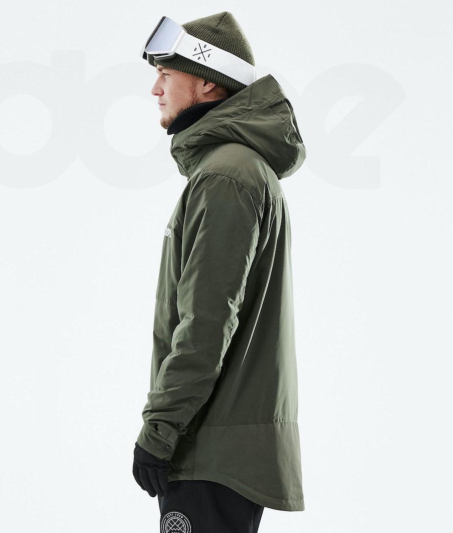 Olive / Green Men's Dope Insulated Snowboard Jackets | AURW2795