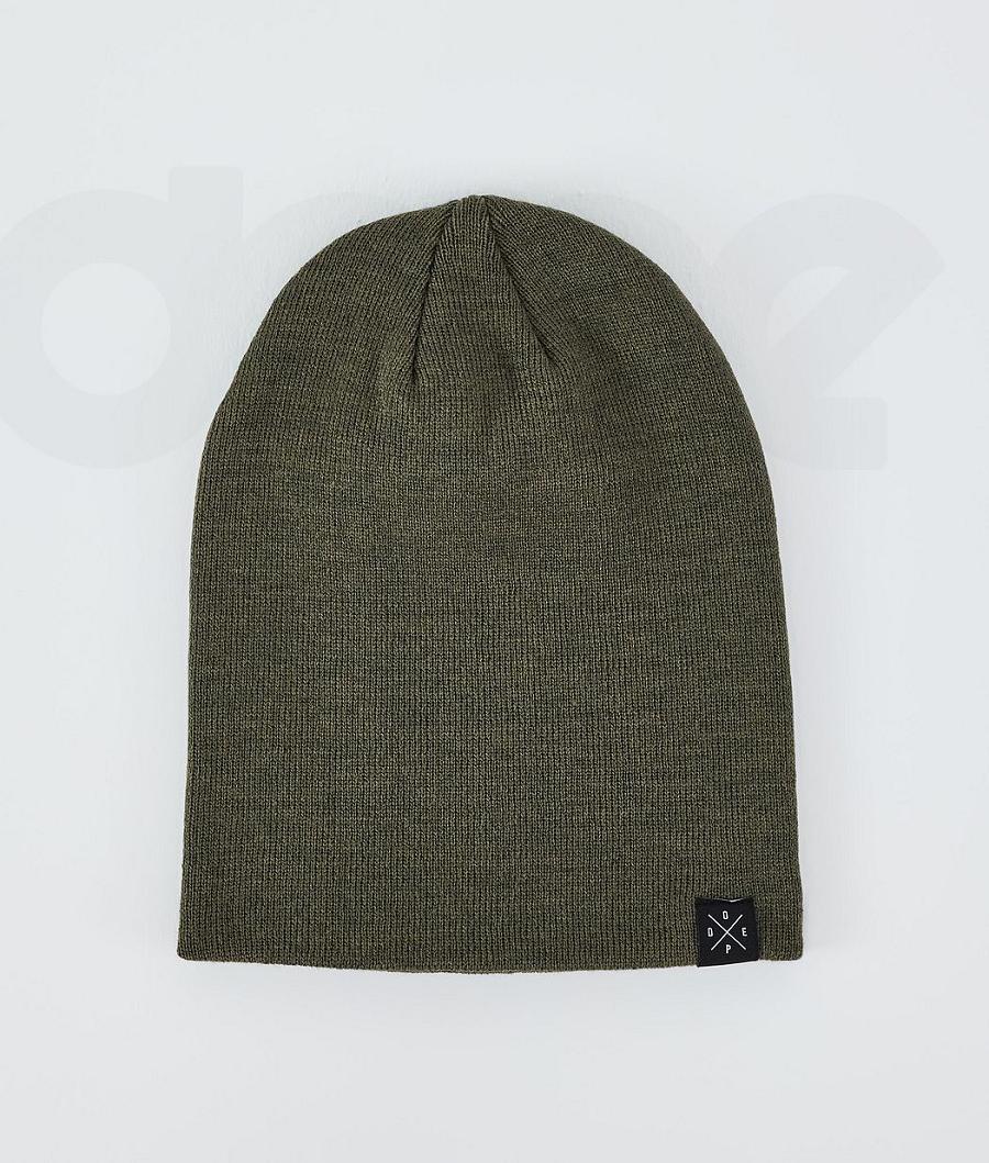 Olive / Green Men's Dope Solitude Beanie | AUQZ3206