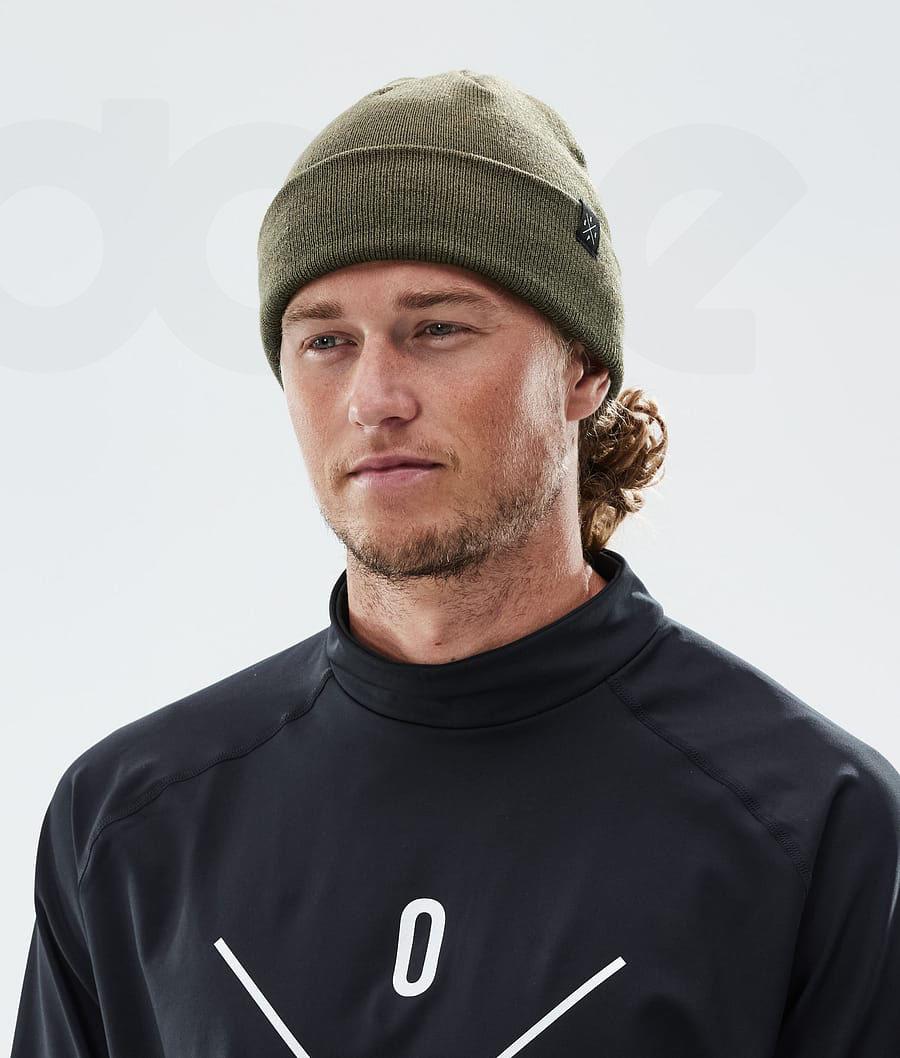 Olive / Green Men's Dope Solitude Beanie | AUQZ3206