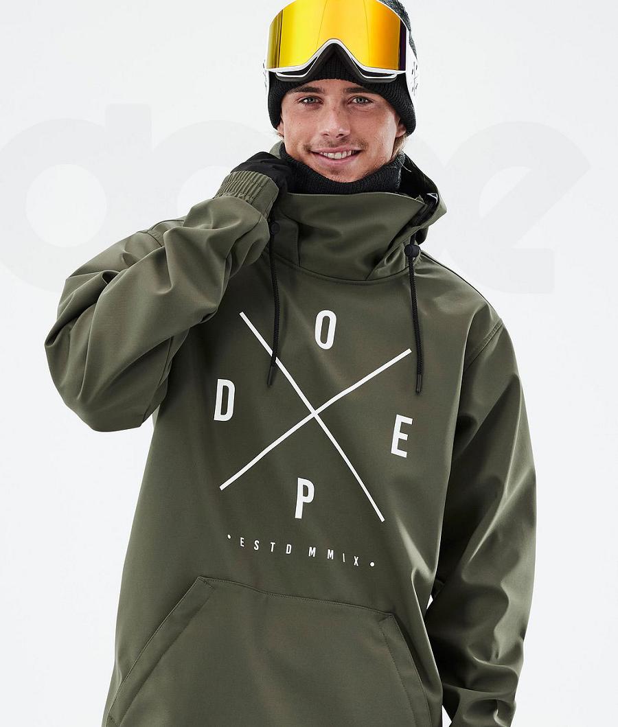 Olive / Green Men's Dope Yeti 2X-Up Snowboard Jackets | AUYU2846