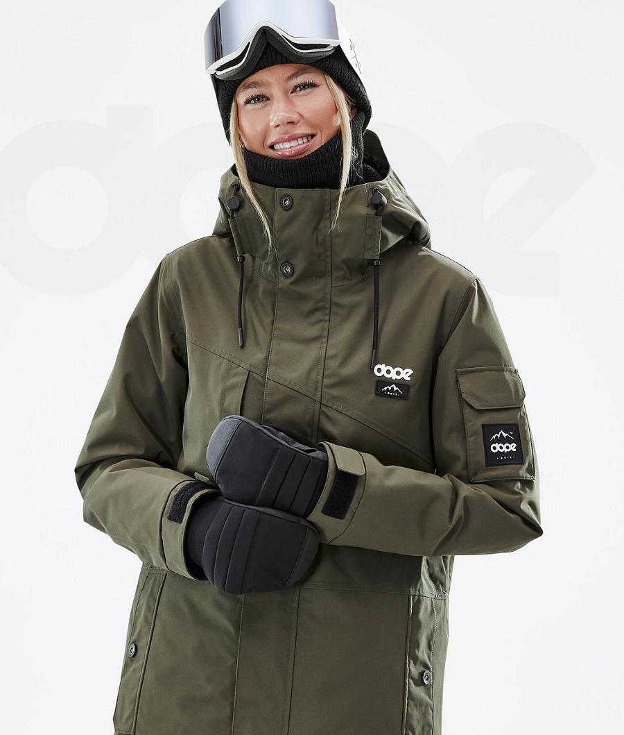 Olive / Green Women's Dope Adept W Snowboard Jackets | AUIS3385