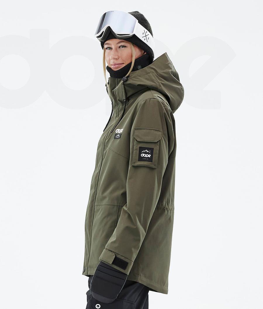 Olive / Green Women's Dope Adept W Snowboard Jackets | AUIS3385