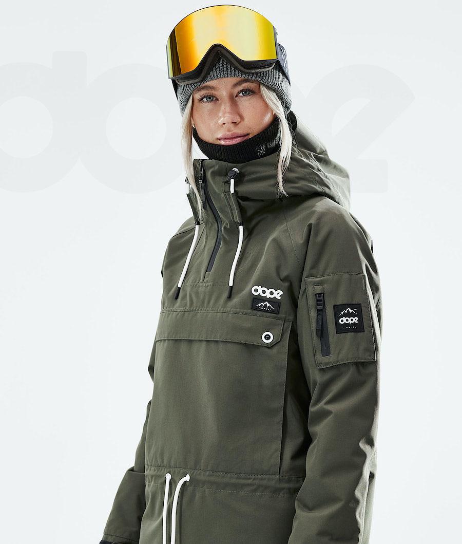 Olive / Green Women's Dope Annok W 2021 Snowboard Jackets | AUGL3430