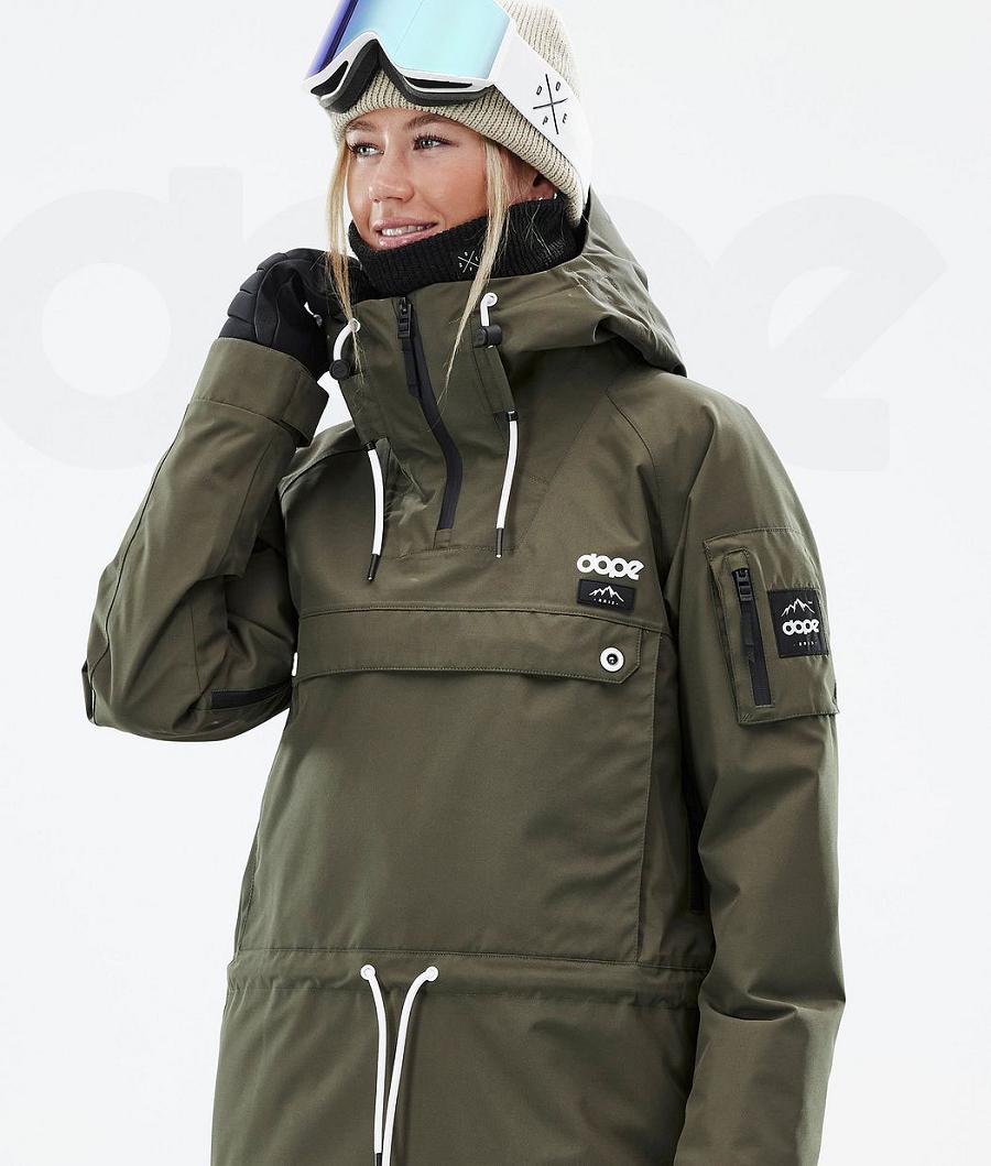 Olive / Green Women's Dope Annok W Ski Jackets | AUOR3592