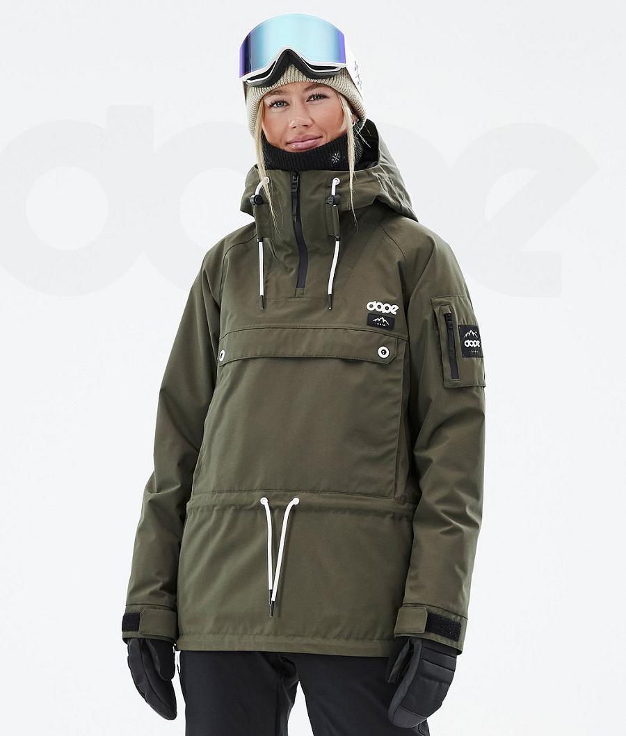 Olive / Green Women\'s Dope Annok W Ski Jackets | AUOR3592