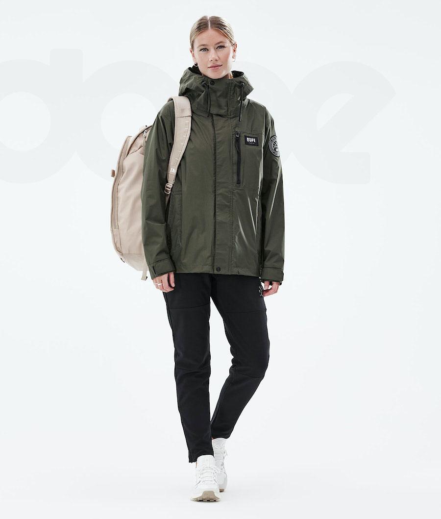 Olive / Green Women's Dope Blizzard Light W Full Zip Outdoor Jackets | AUIS3724