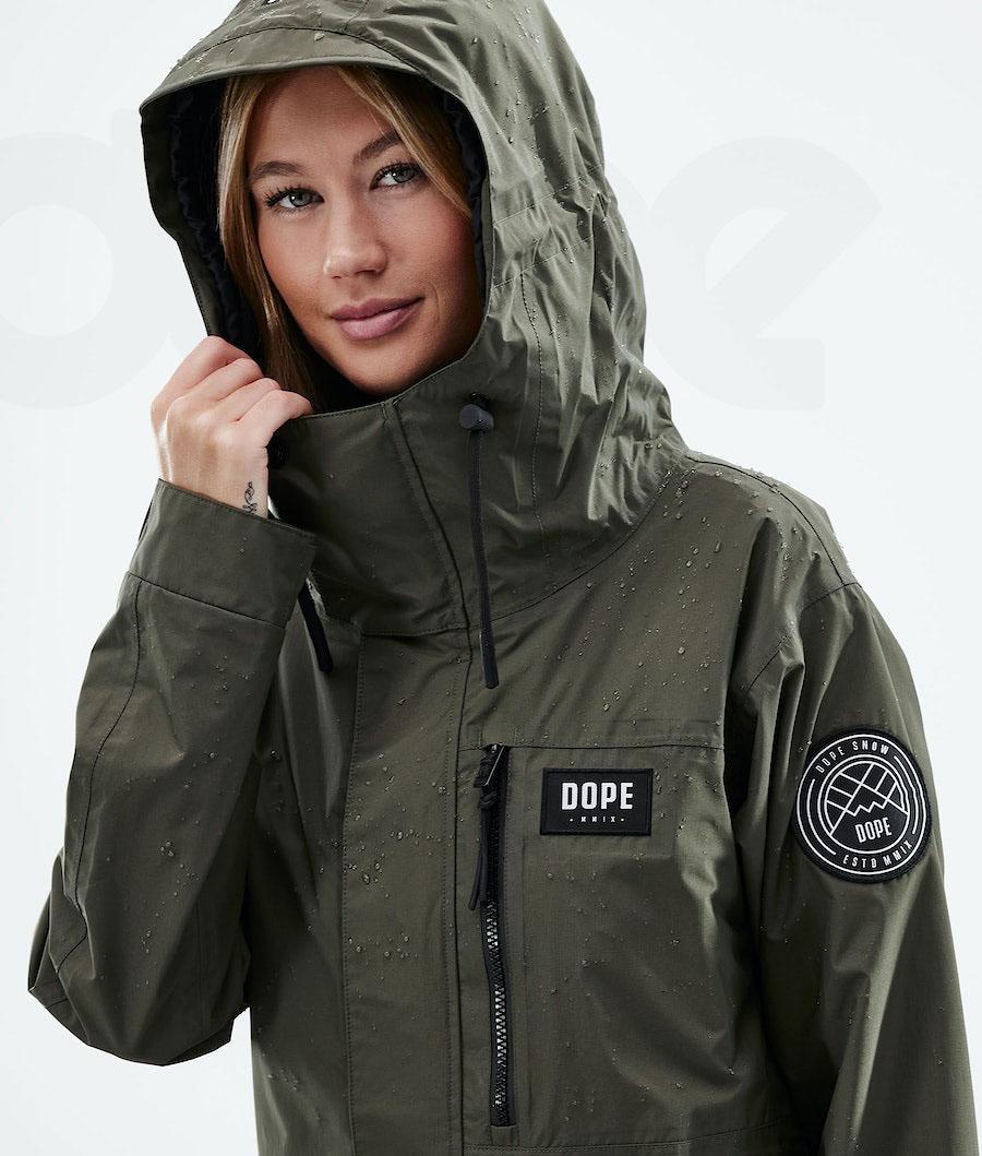 Olive / Green Women's Dope Blizzard Light W Full Zip Outdoor Jackets | AUIS3724