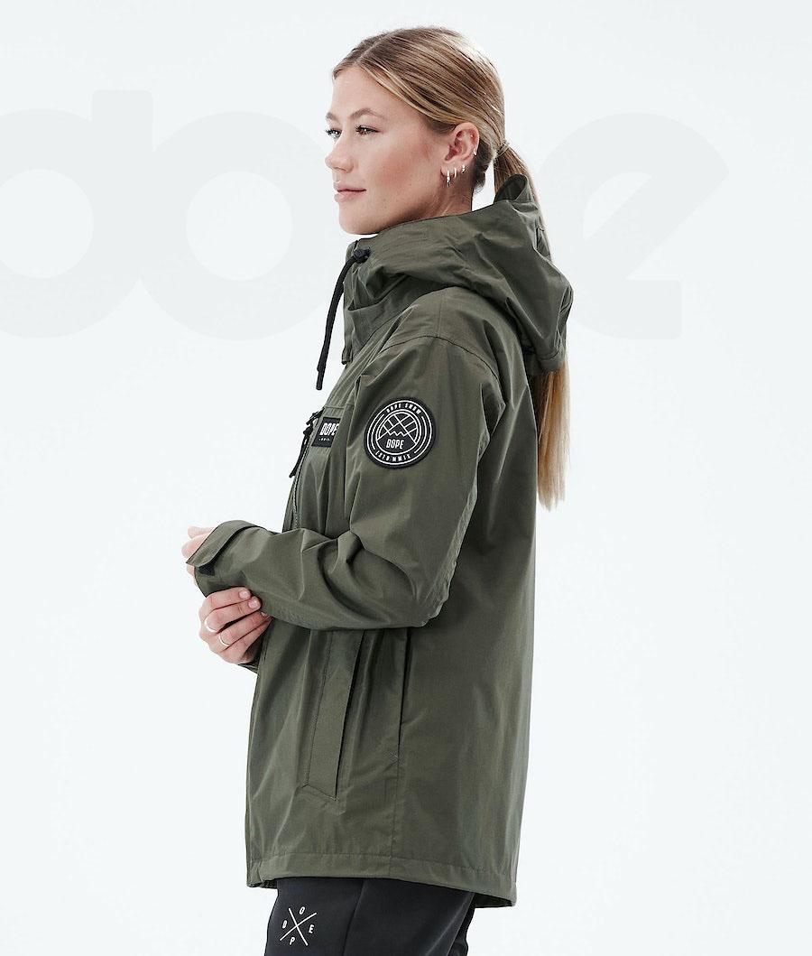 Olive / Green Women's Dope Blizzard Light W Full Zip Outdoor Jackets | AUIS3724