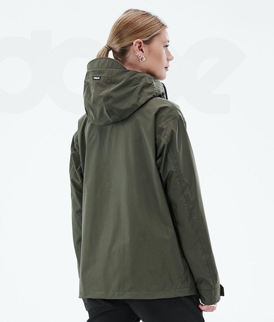 Olive / Green Women's Dope Blizzard Light W Full Zip Outdoor Jackets | AUIS3724