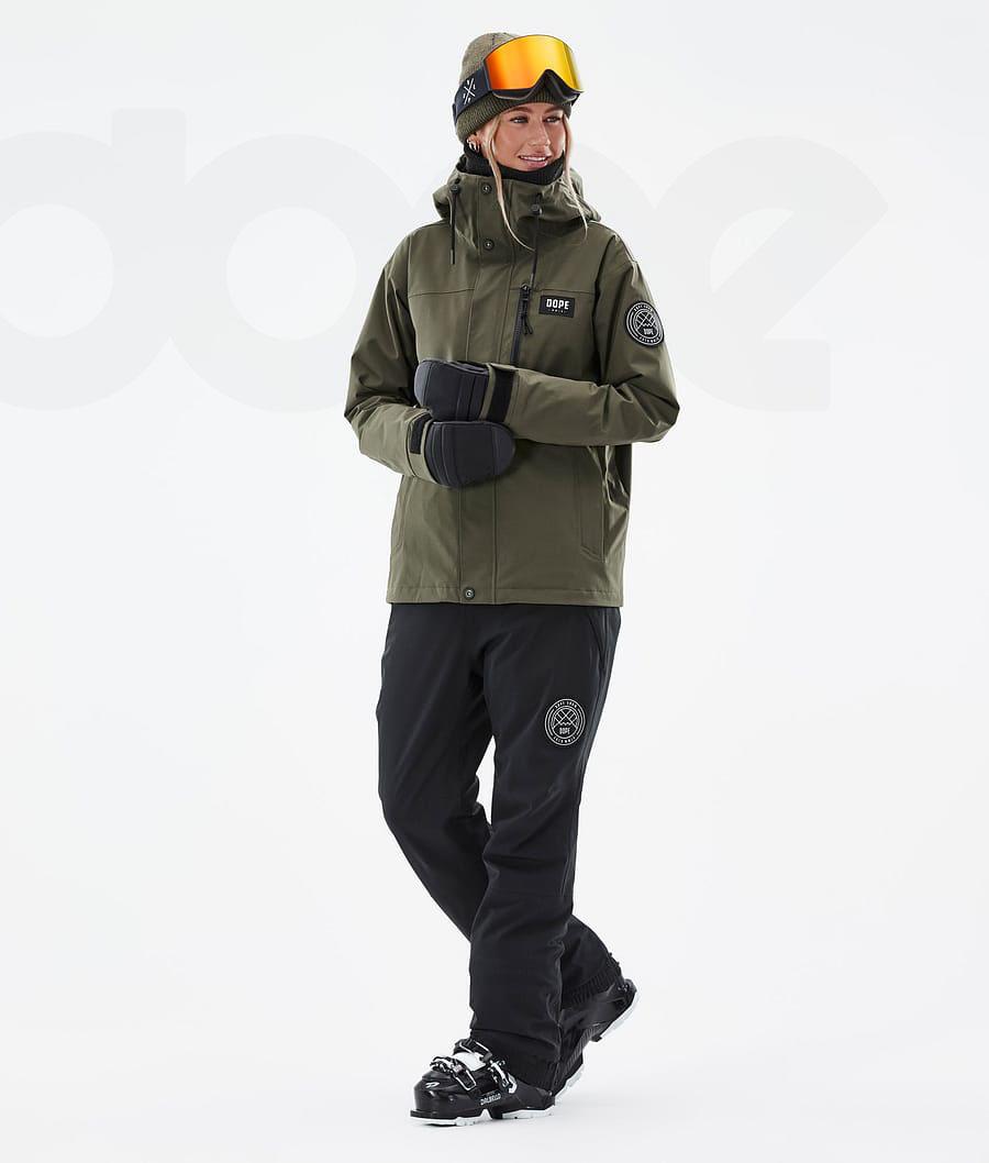 Olive / Green Women's Dope Blizzard W Full Zip Ski Jackets | AUAP3635