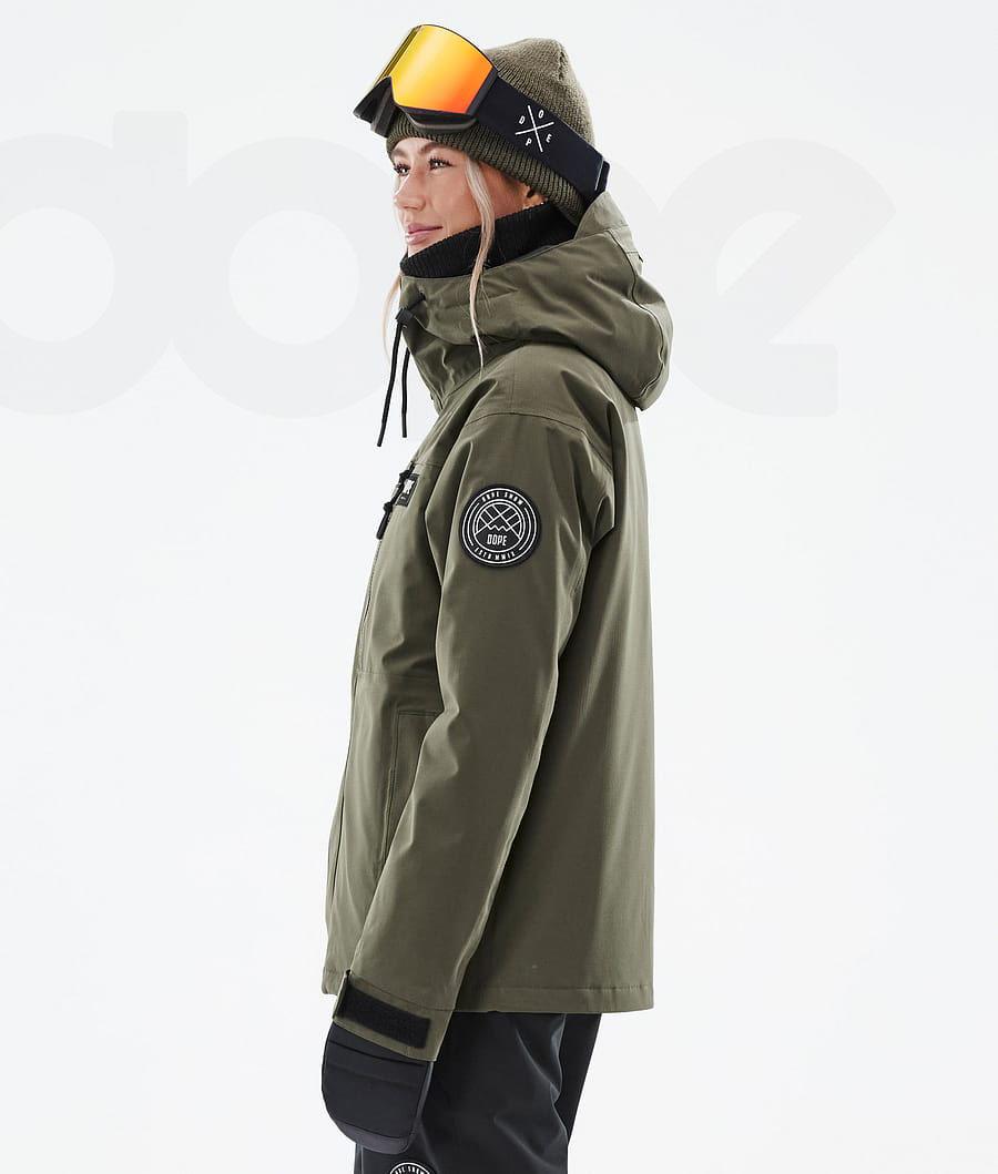 Olive / Green Women's Dope Blizzard W Full Zip Ski Jackets | AUAP3635