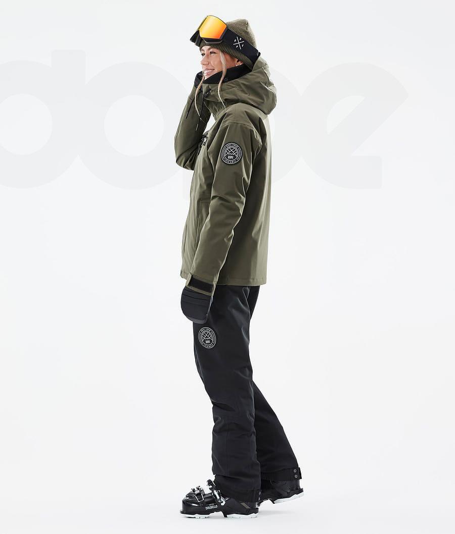 Olive / Green Women's Dope Blizzard W Full Zip Ski Jackets | AUAP3635