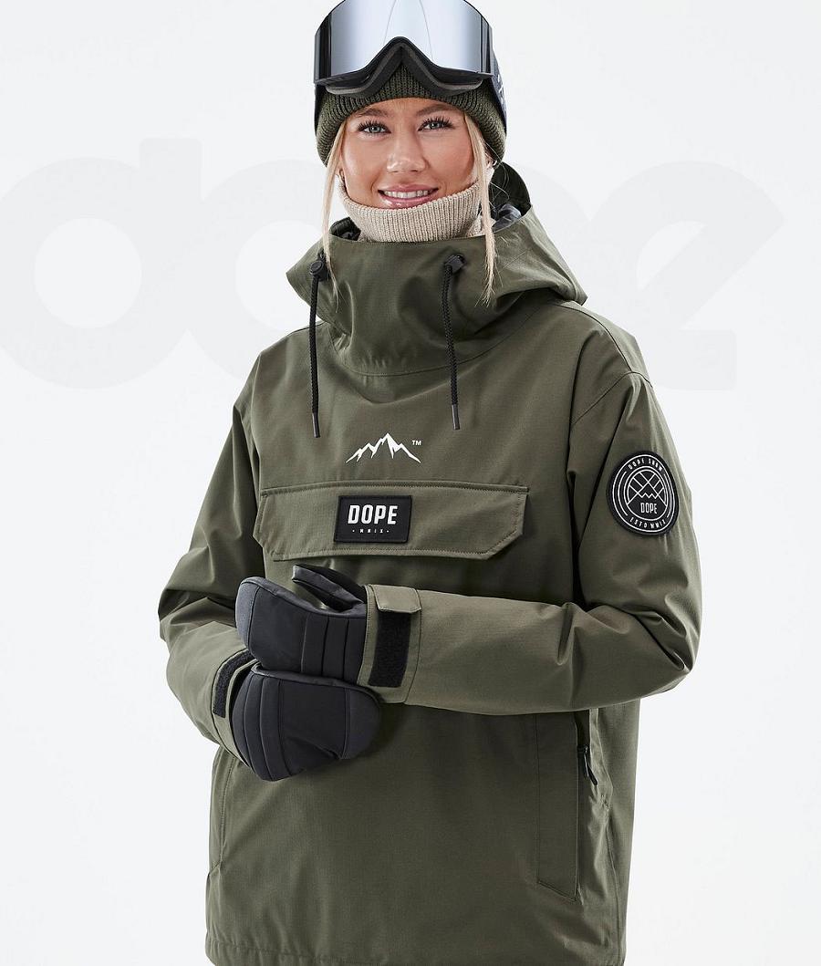 Olive / Green Women's Dope Blizzard W Ski Jackets | AUGL3613