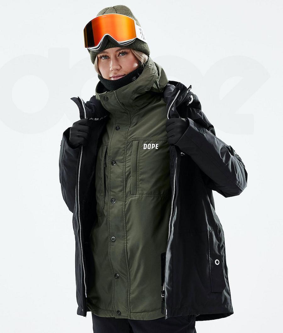 Olive / Green Women's Dope Insulated W Ski Jackets | AUCE3657