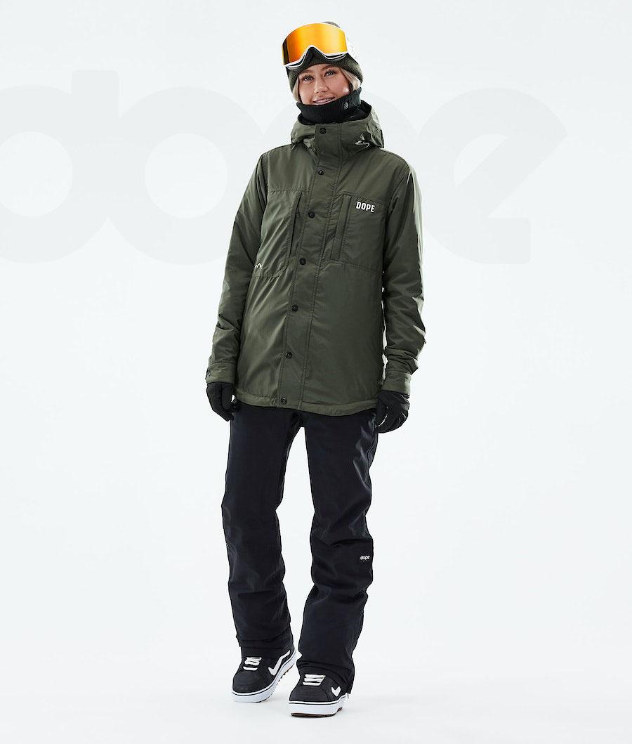 Olive / Green Women's Dope Insulated W Snowboard Jackets | AUPQ3487