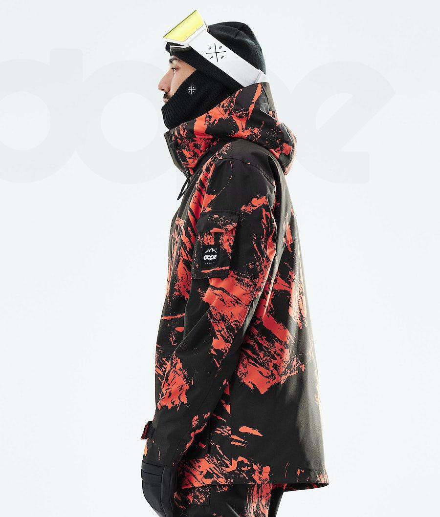 Orange Men's Dope Adept 2021 Paint Snowboard Jackets | AUBC2730