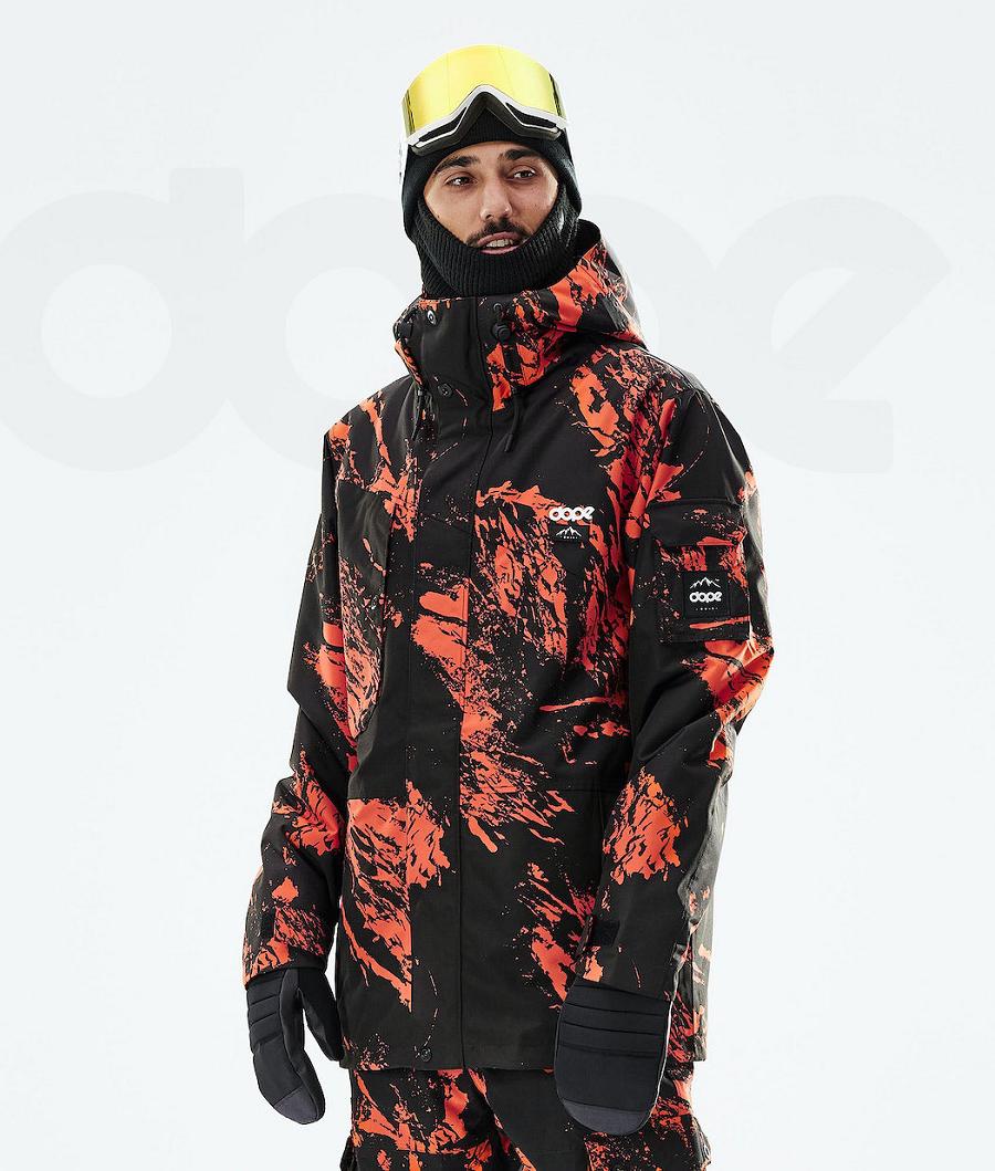 Orange Men\'s Dope Adept 2021 Paint Snowboard Jackets | AUBC2730