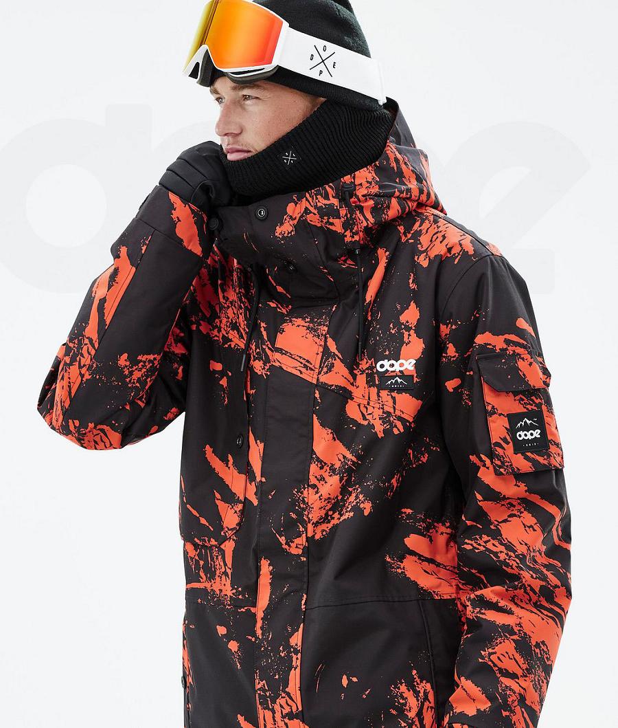 Orange Men's Dope Adept Paint Snowboard Jackets | AUXF2733