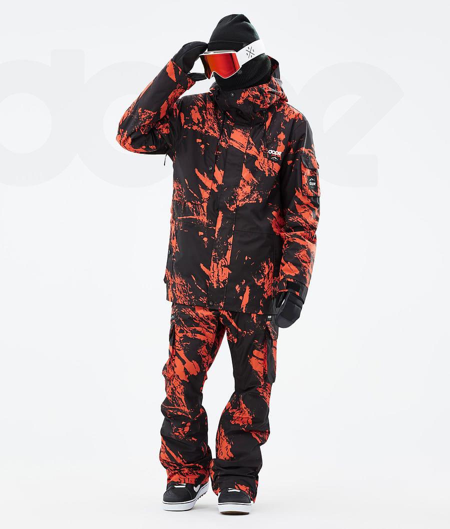 Orange Men's Dope Adept Paint Snowboard Jackets | AUXF2733