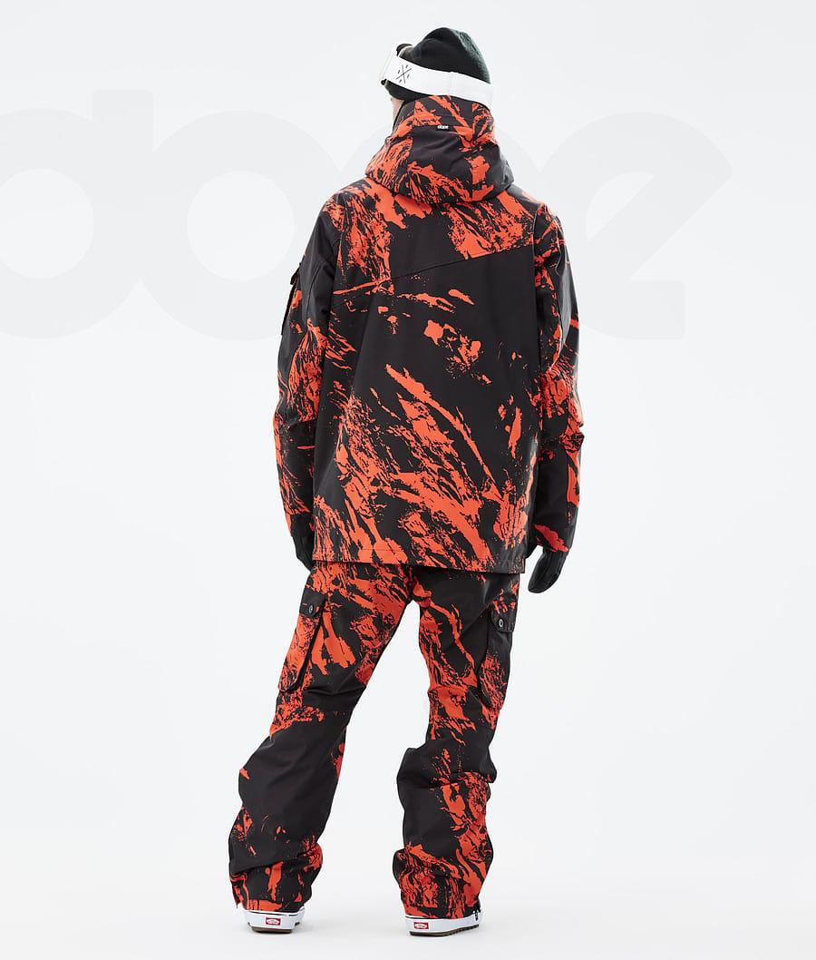 Orange Men's Dope Adept Paint Snowboard Jackets | AUXF2733