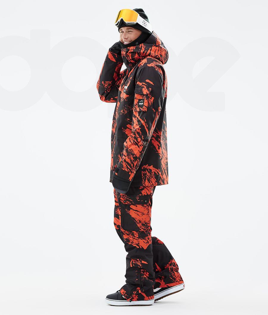 Orange Men's Dope Adept Paint Snowboard Jackets | AUXF2733