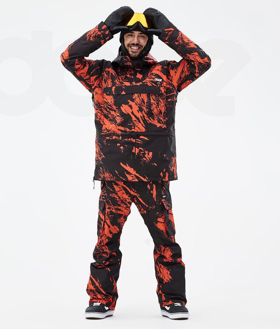 Orange Men's Dope Annok Paint Snowboard Jackets | AUKI2762