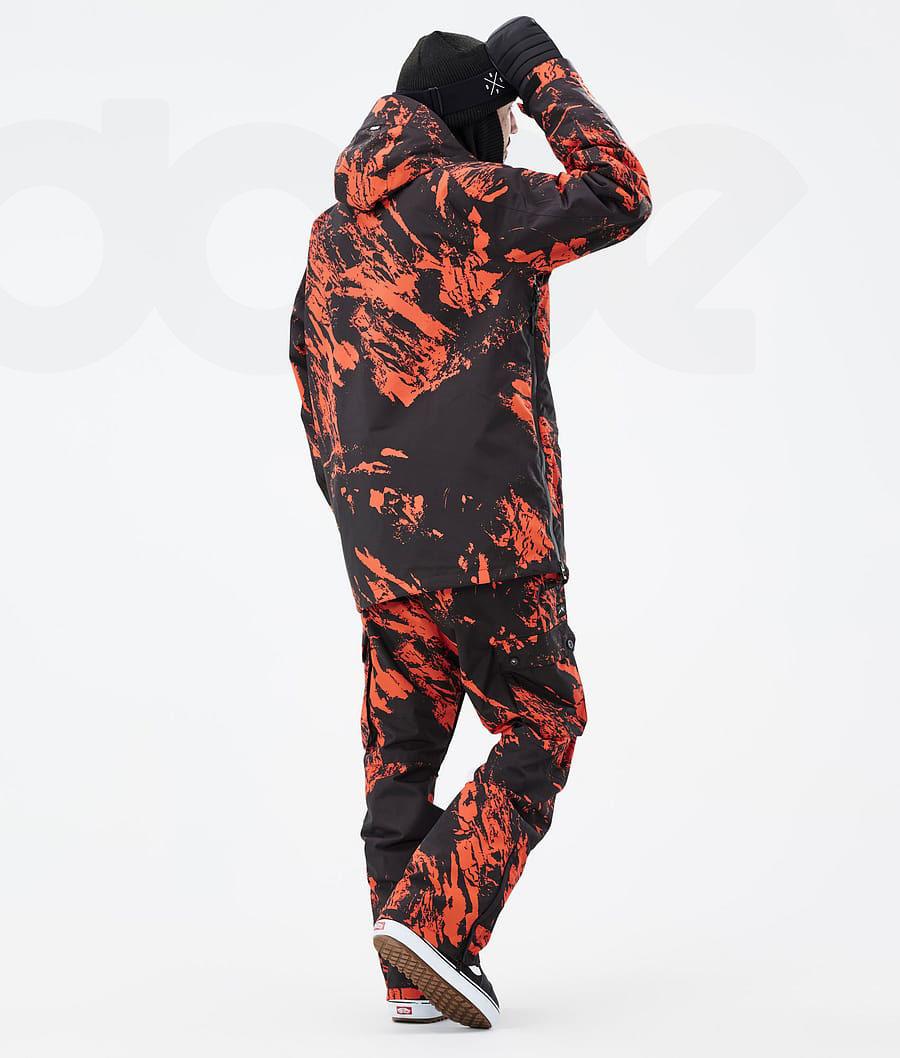 Orange Men's Dope Annok Paint Snowboard Jackets | AUKI2762