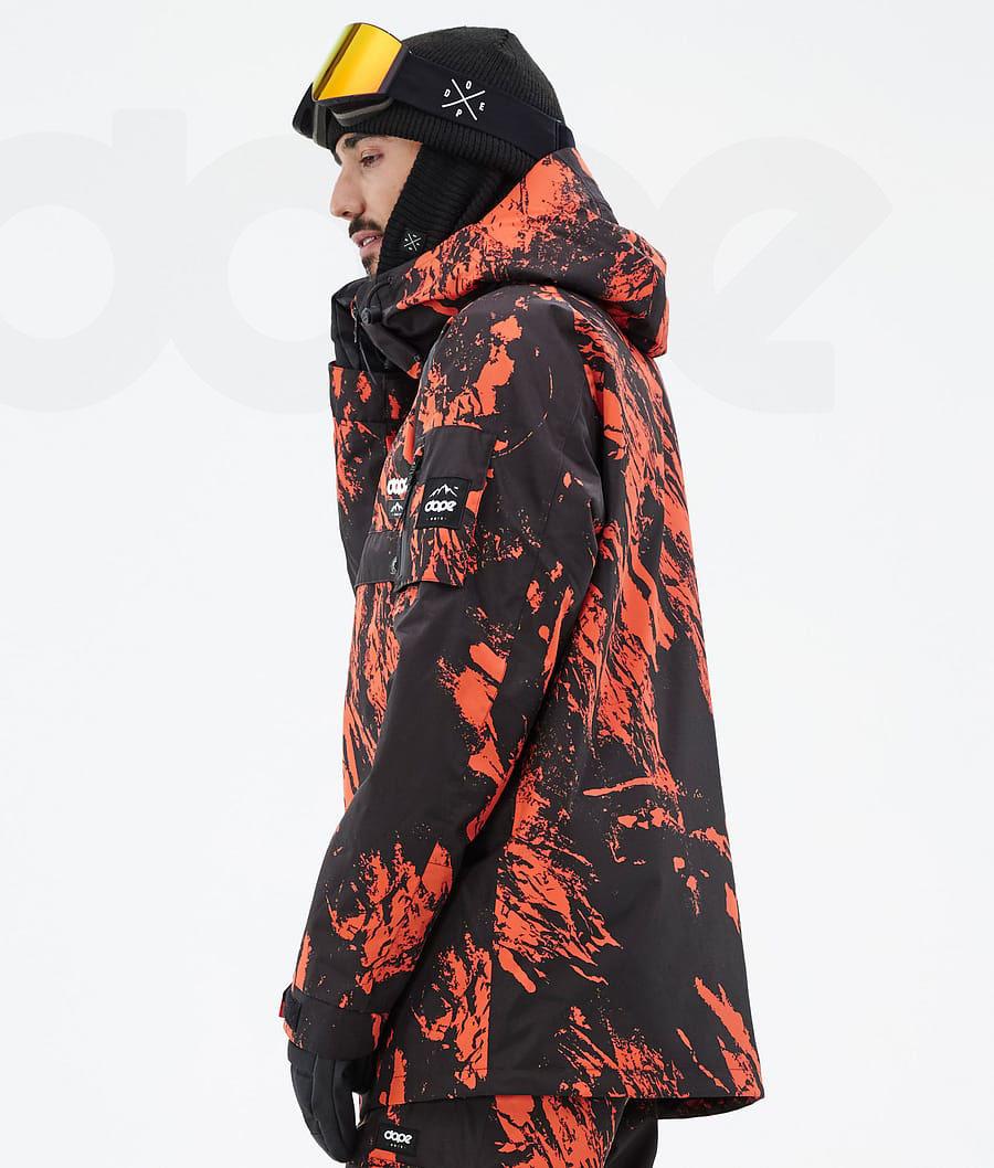 Orange Men's Dope Annok Paint Snowboard Jackets | AUKI2762