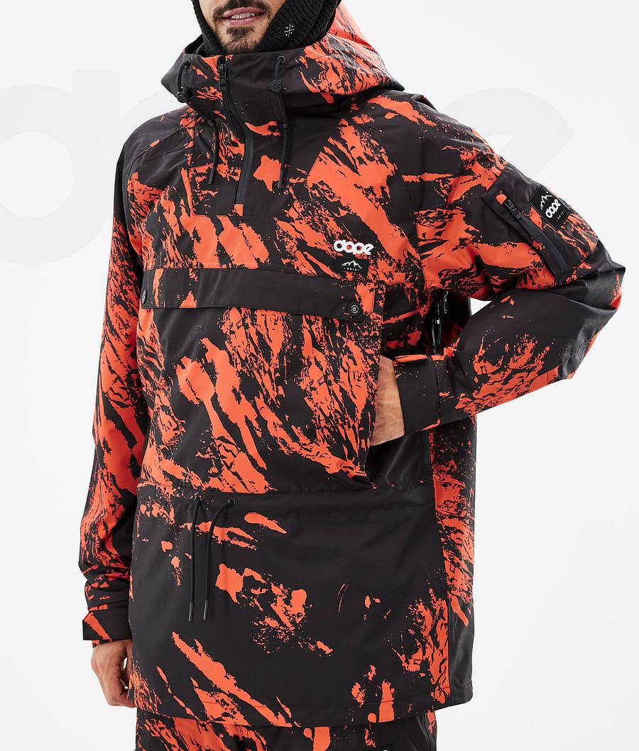 Orange Men's Dope Annok Paint Snowboard Jackets | AUKI2762