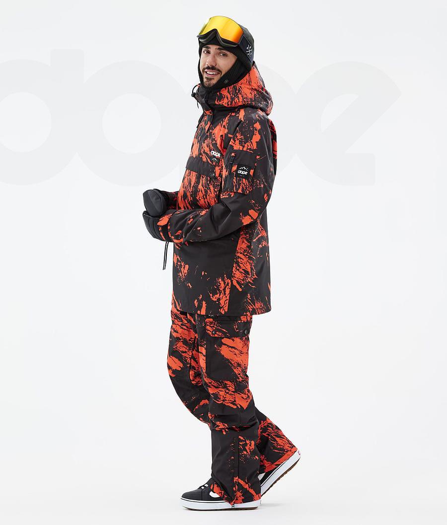 Orange Men's Dope Annok Paint Snowboard Jackets | AUKI2762