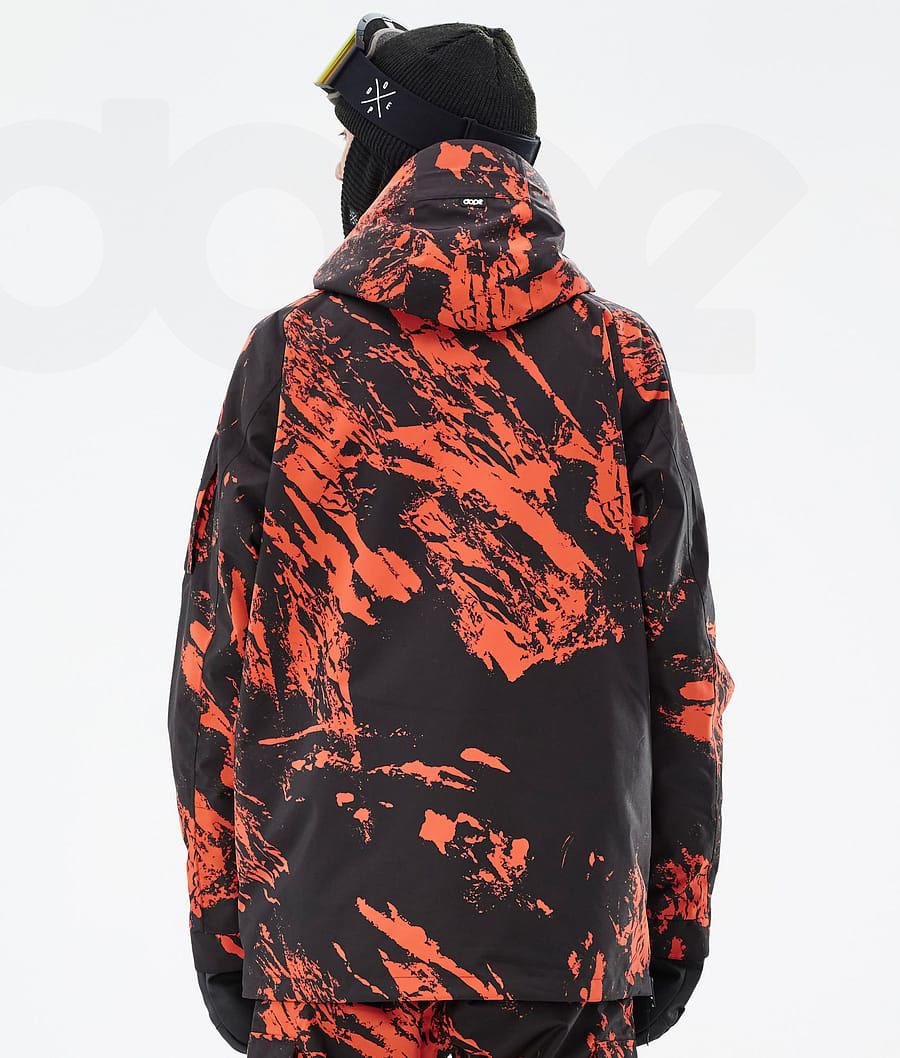 Orange Men's Dope Annok Paint Snowboard Jackets | AUKI2762