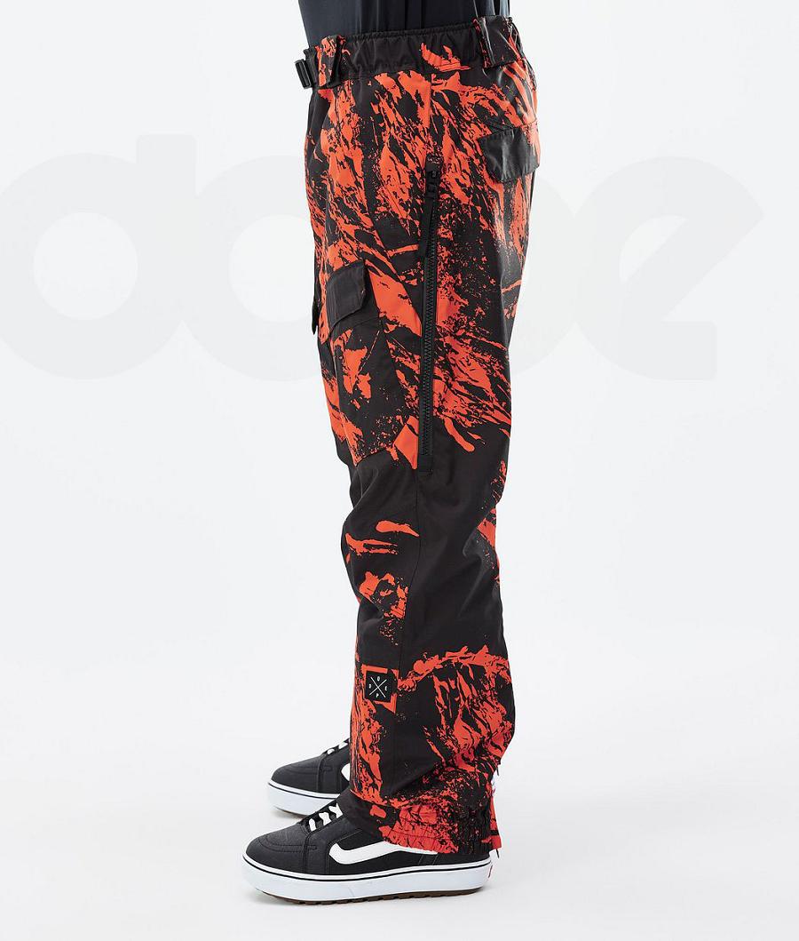 Orange Men's Dope Antek Paint Snowboard Pants | AUIS2552