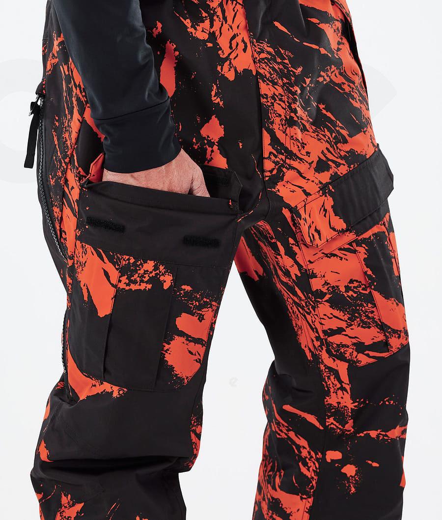 Orange Men's Dope Antek Paint Snowboard Pants | AUIS2552