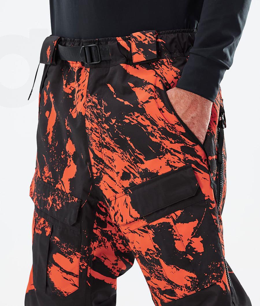 Orange Men's Dope Antek Paint Snowboard Pants | AUIS2552