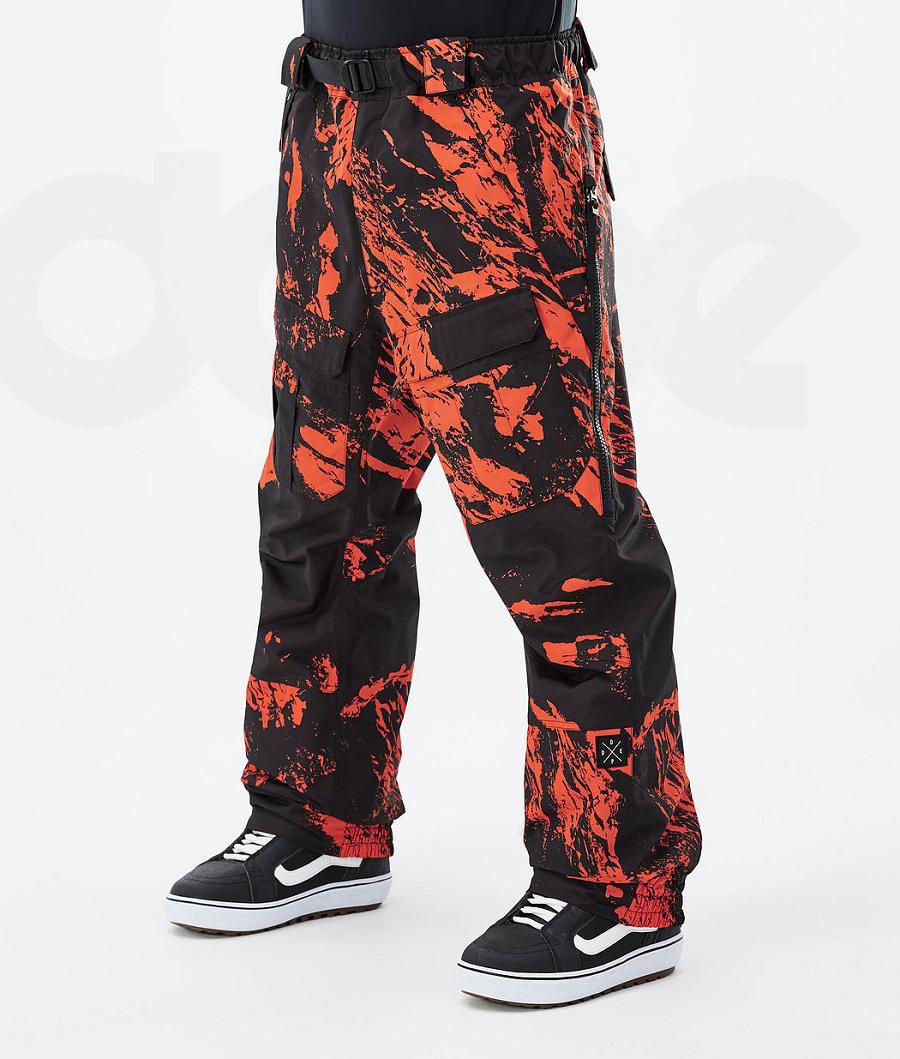 Orange Men\'s Dope Antek Paint Snowboard Pants | AUIS2552