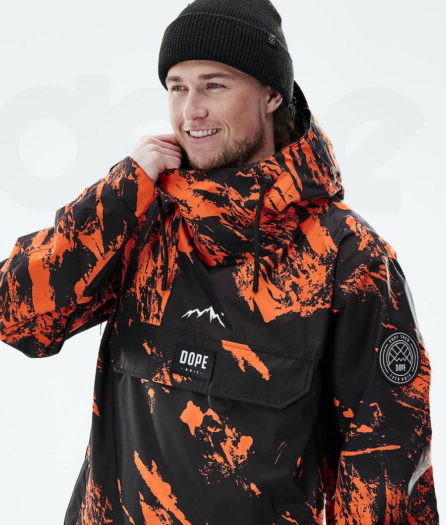 Orange Men's Dope Blizzard Light Paint Outdoor Jackets | AUHK2694