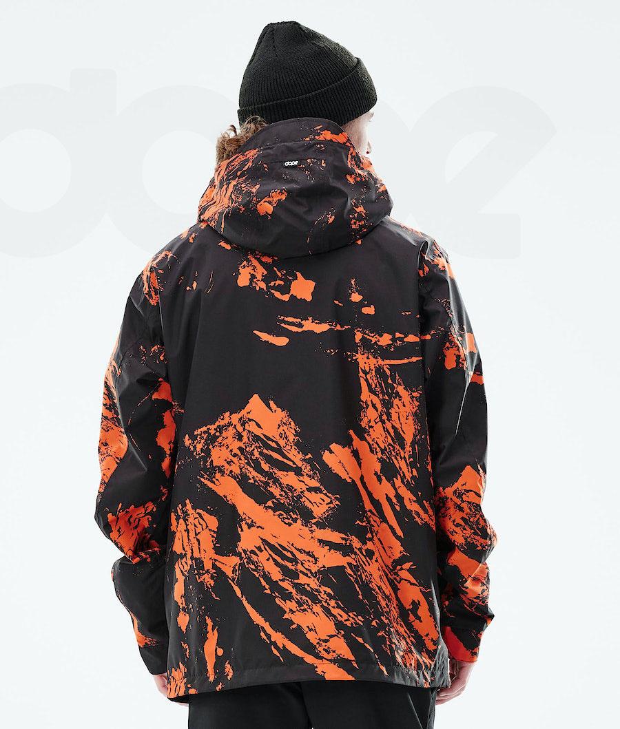 Orange Men's Dope Blizzard Light Paint Outdoor Jackets | AUHK2694